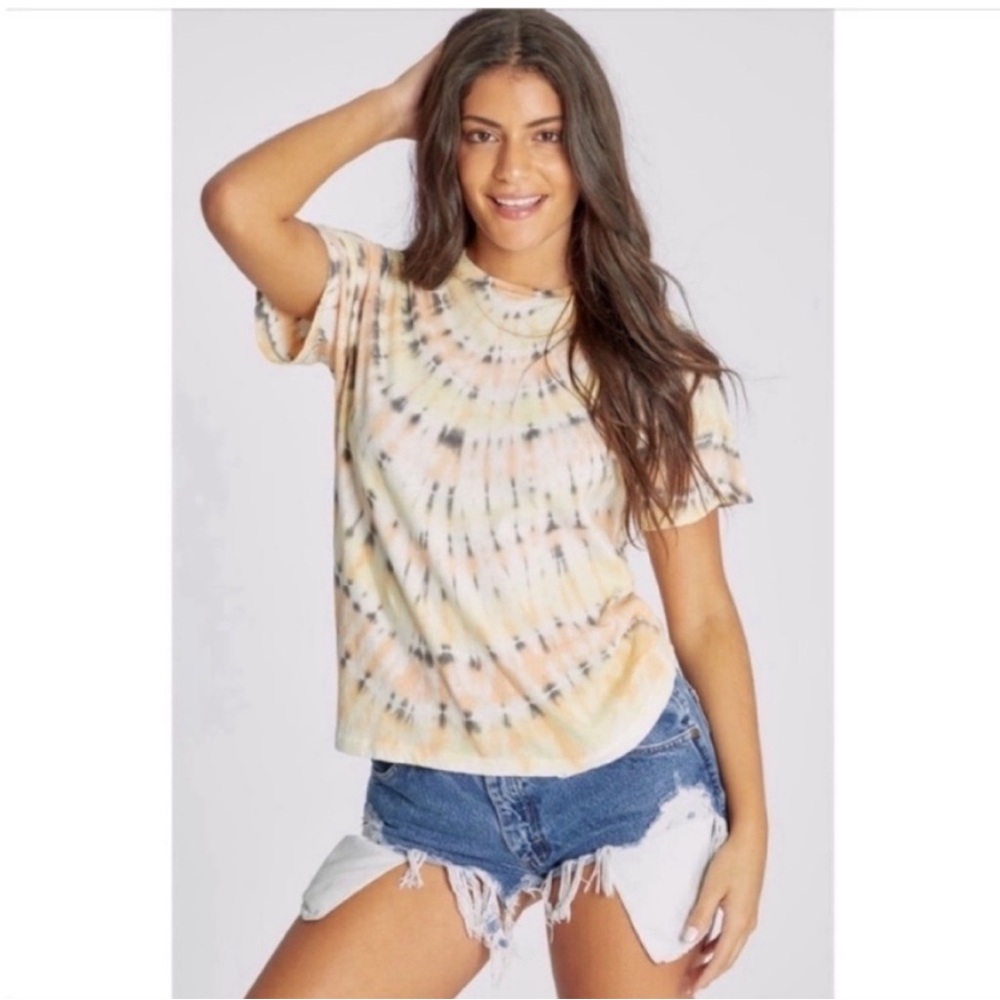 Wildfox Keke tee orange citrus tie dye yellow short sleeves
